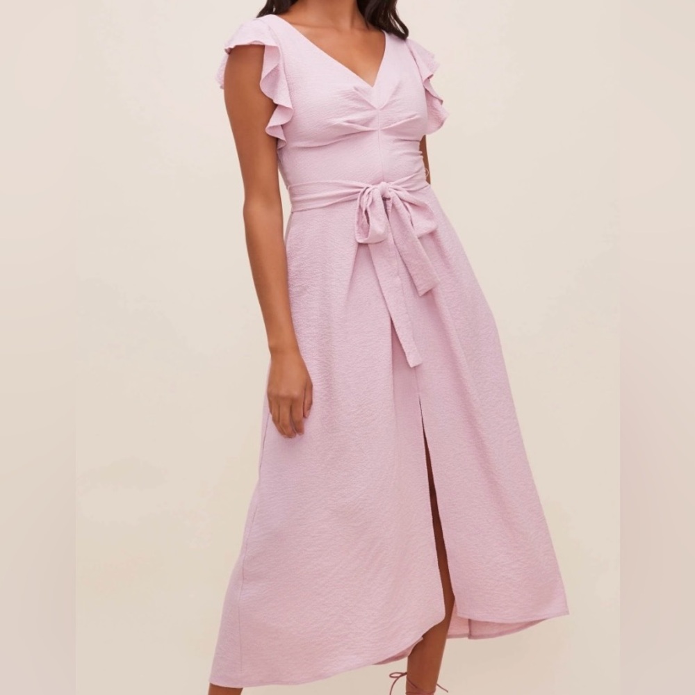 ASTR euphoria ruffle dress in lilac